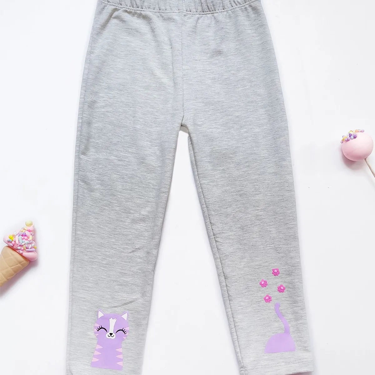 KIDS MASHMELO - Leggings para Niña con Estampado de Gato Kids Mashmelo