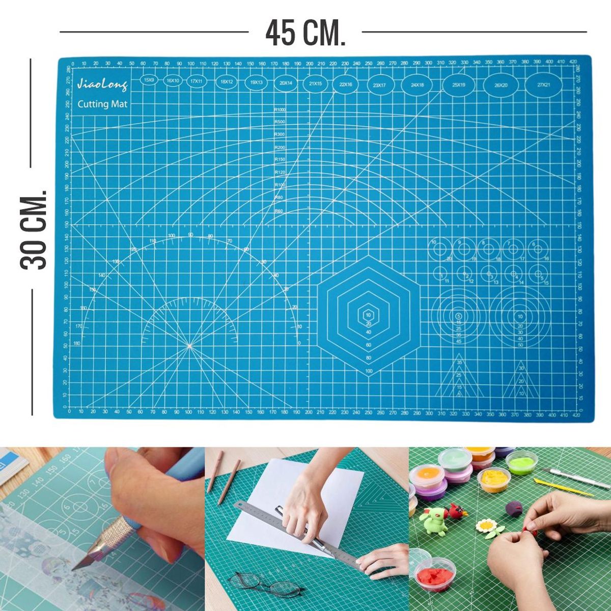GENERICO - Cutting Mat A3 Plancha de corte 30x45 cm autocurativa Celeste