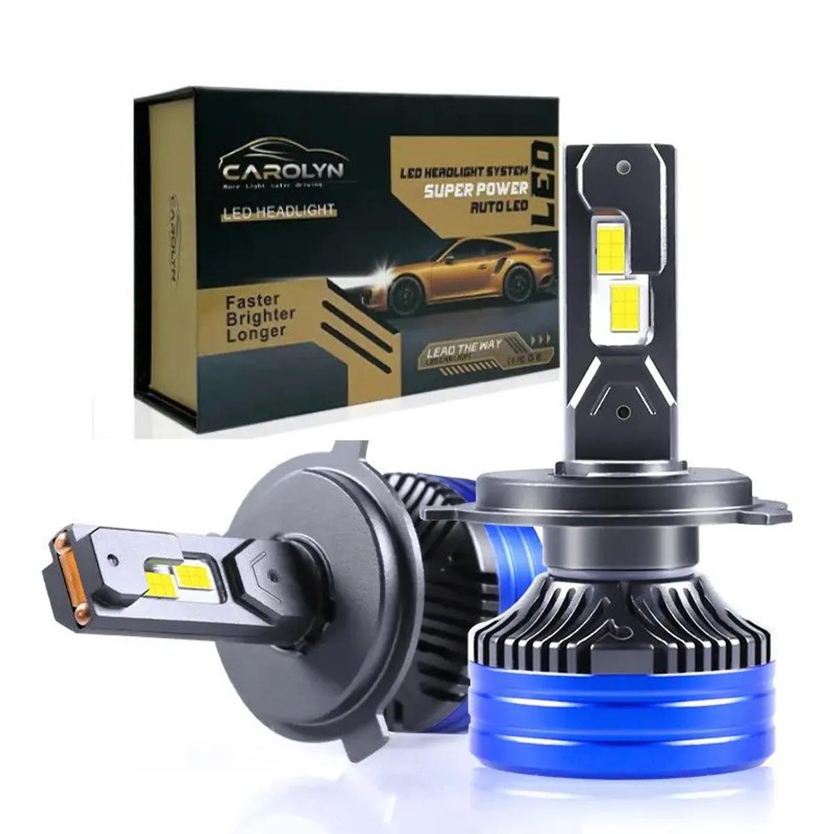 GENERICO - Kit Focos Led Carolyn L100 Original H4 200w 40000lm  Auto