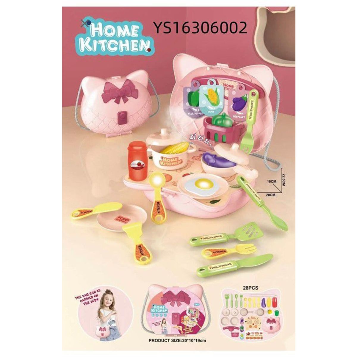 GENERICO - Set de Cocina Cartera Maleta Juguete Para niños 28 PCS