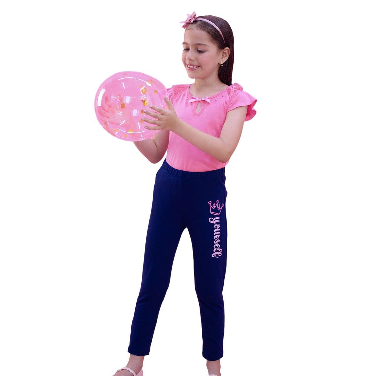 KIDS MASHMELO - Leggin para Niña con Estampado Corona Kids Mashmelo