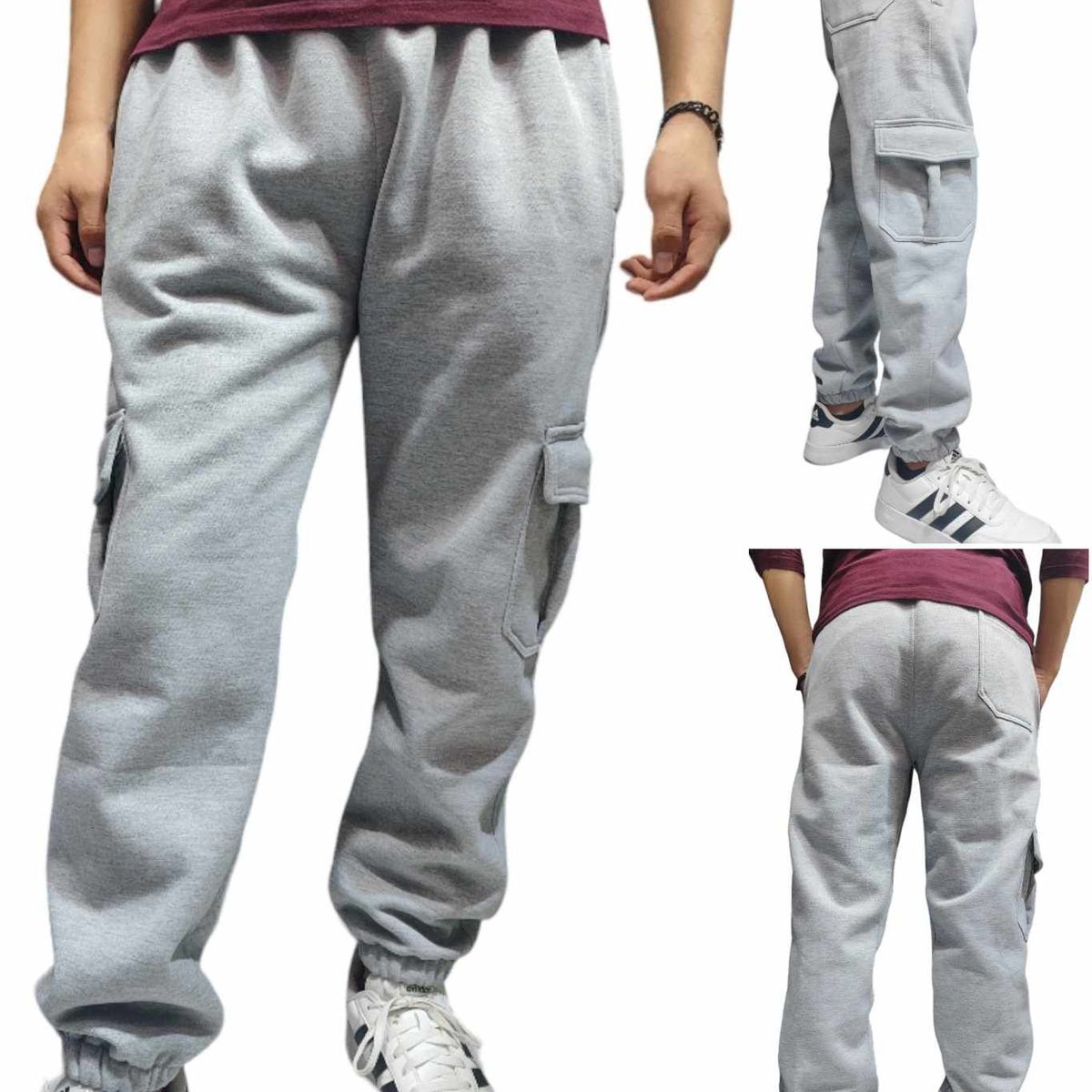 TENKI - Jogger Cargo Oversized para Hombre Franela Témpora Invierno