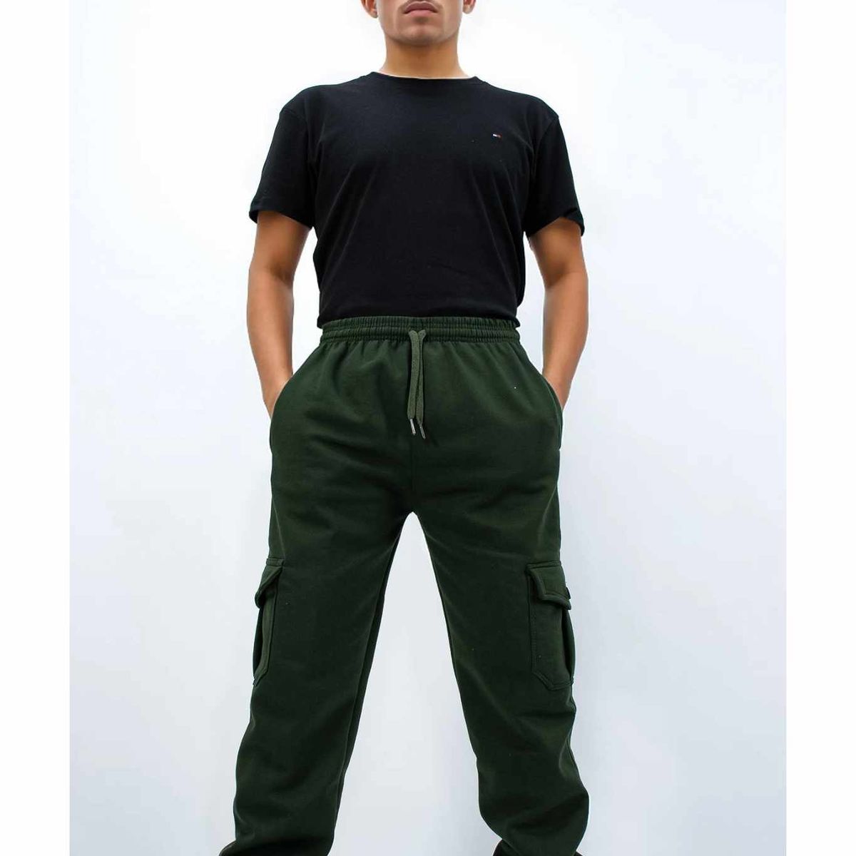 TENKI - Jogger Cargo Oversized para Hombre Franela Témpora Invierno