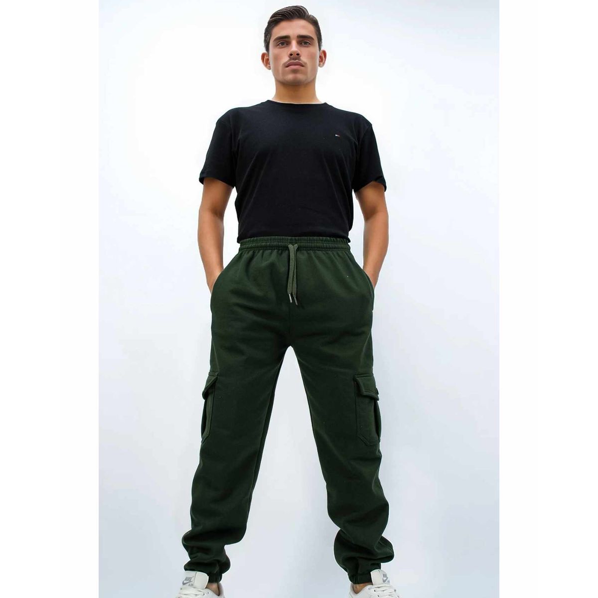 TENKI - Jogger Cargo Oversized para Hombre Franela Témpora Invierno