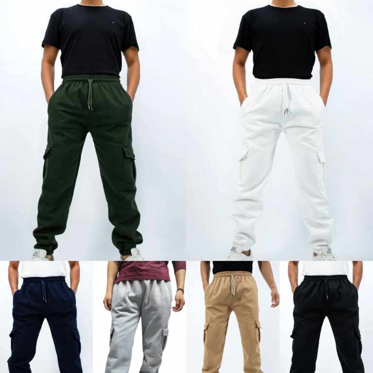 TENKI - Jogger Cargo Oversized para Hombre Franela Témpora Invierno