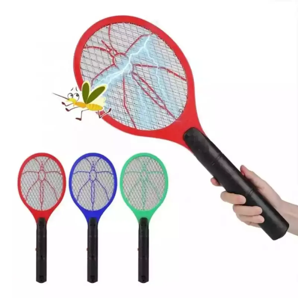 GENERICO - RAQUETA MATA ZANCUDOS MOSCAS MOSQUITOS A PILAS