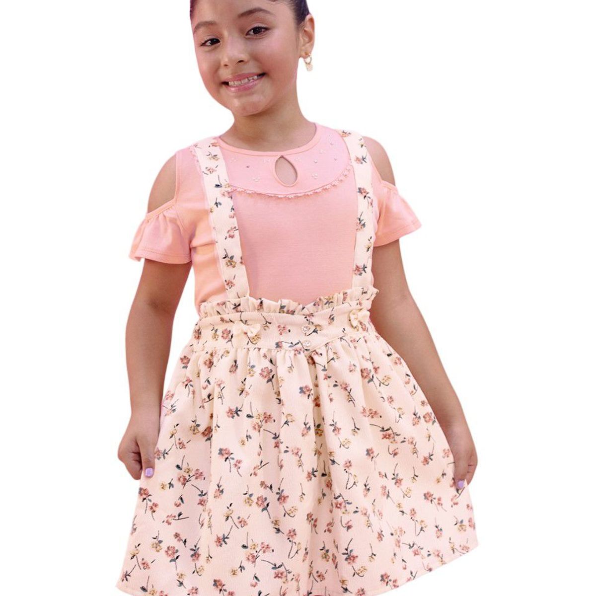 KIDS MASHMELO - Jumper para Niña con Pretina de Corazón y Volante Kids Mashmelo”