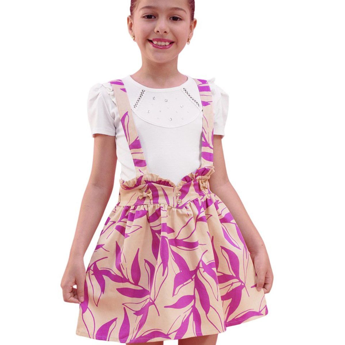 KIDS MASHMELO - Jumper para Niña con Pretina de Corazón y Volante Kids Mashmelo”