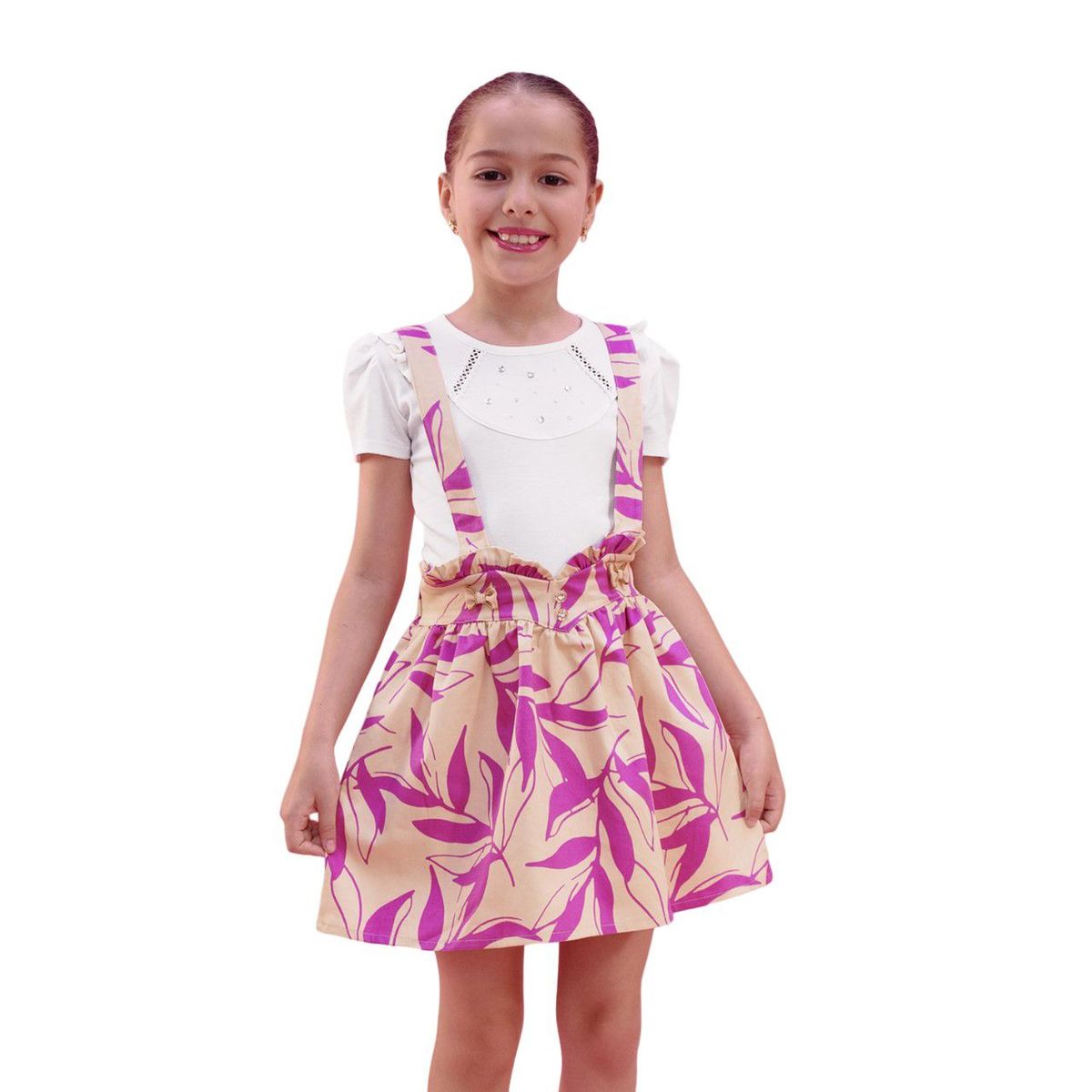 KIDS MASHMELO - Jumper para Niña con Pretina de Corazón y Volante Kids Mashmelo”