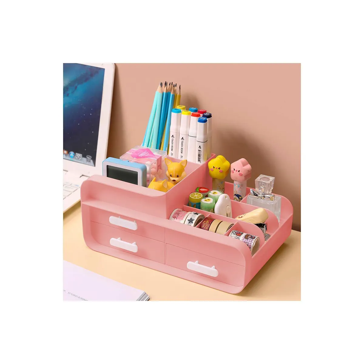 GENERICO - Caja Organizador Escritorio Oficina Porta Lapiceros