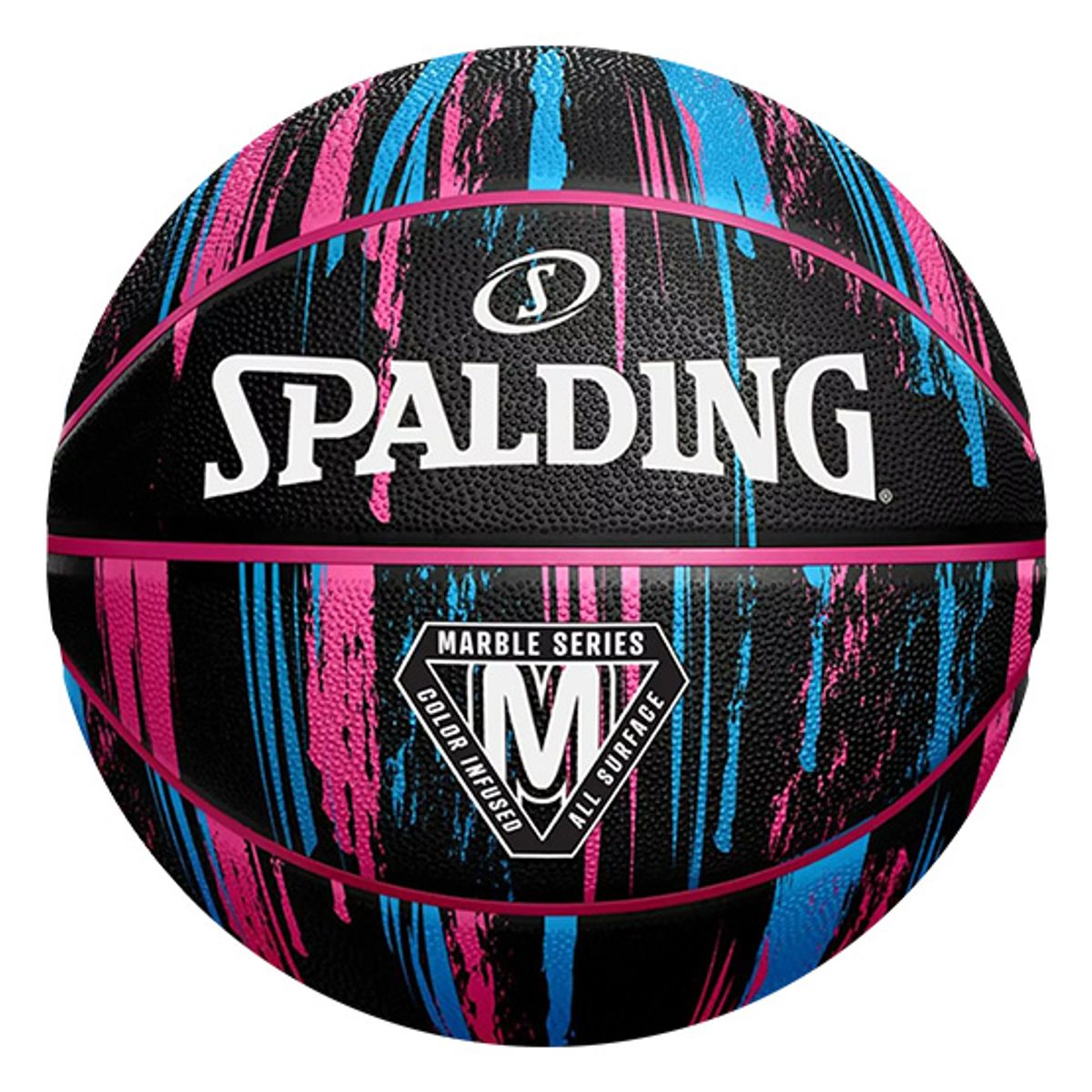 SPALDING - SPALDING PELOTA DE BASKET MARBLE SERIES BLKPNKBLU - TALLA 6