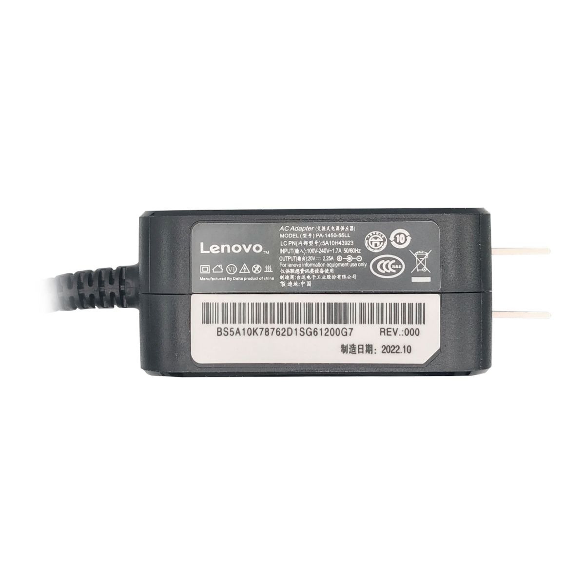 LENOVO - CARGADOR PARA LENOVO 20V 3.25A 45W PUNTA 4.0*1.7MM, MODEL PA-1450-55LL