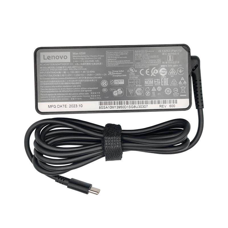 LENOVO - CARGADOR PARA LENOVO 20V 3.25A 65W, PUNTA USB-C, MODEL ADLX65YCC3A
