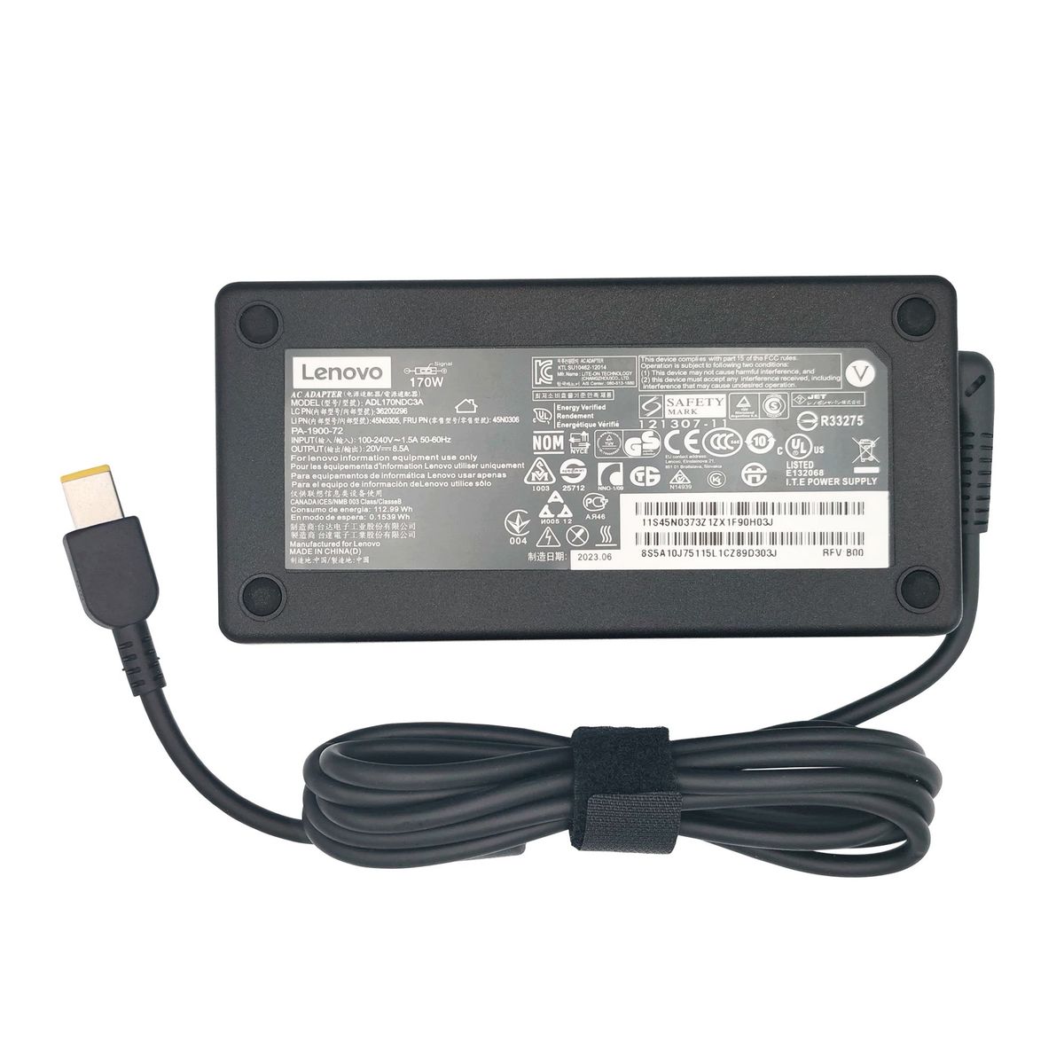 LENOVO - CARGADOR PARA LENOVO 20V8.5A170W PUNTA USB AMARILLA MODEL ADL170NDC3A