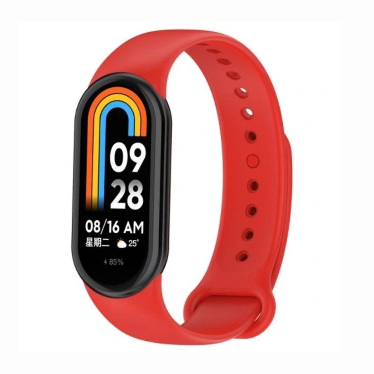 GENERICO - Correa de Silicona Para Xiaomi Mi Band 8 - Rojo