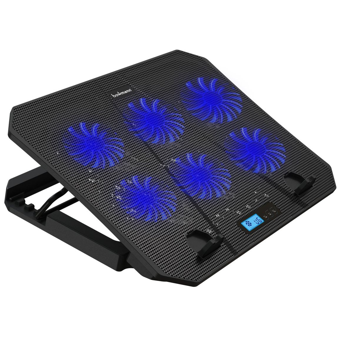 BOWMANN - Cooler para Laptop Bowmann 6 Ventiladores con Display LCD LED BW-C6L