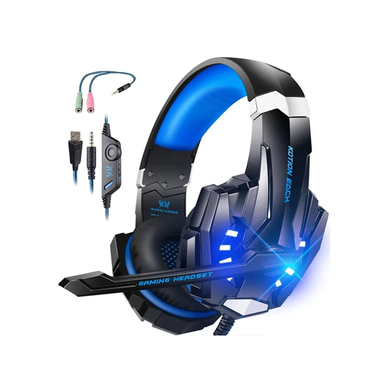Auriculares Gamer Profesional G9000 Rgb Azul GENERICO