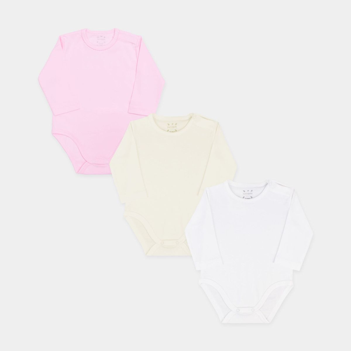 HORMIGUITA - BODY MANGA LARGA BEBA ALGODÓN SET X 3