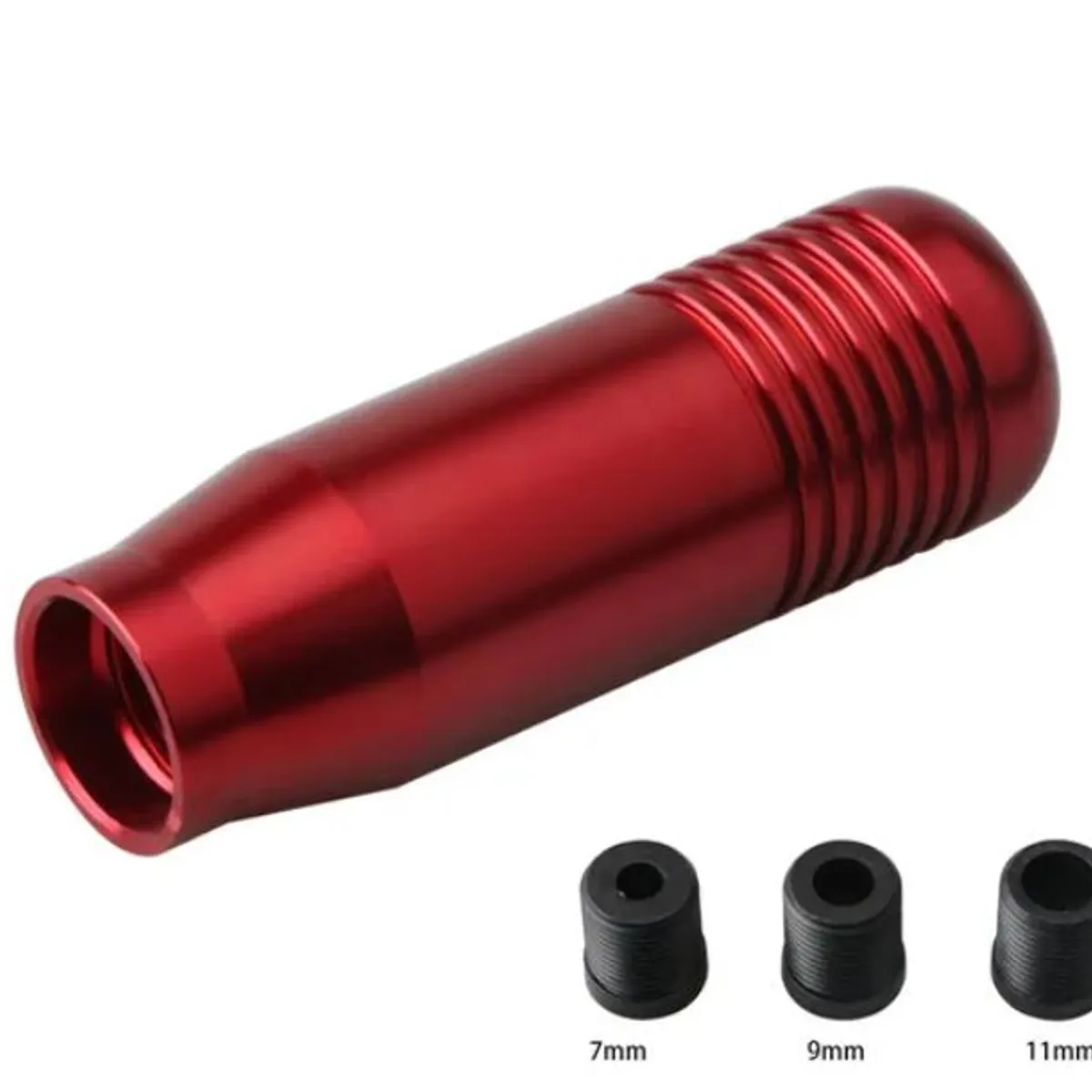 GENERICO - Perilla deportiva universal para auto rojo metálico