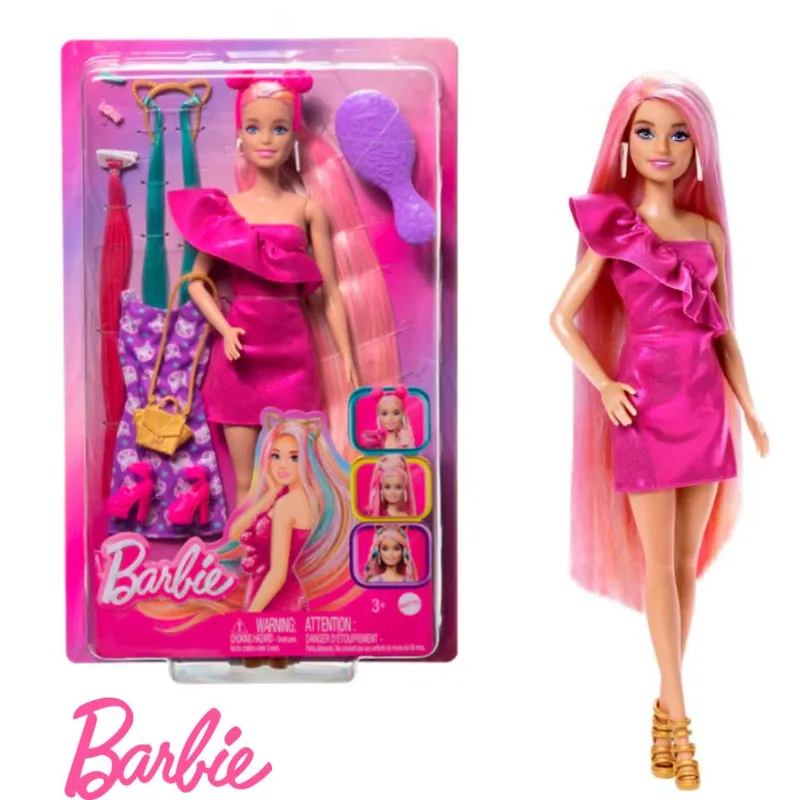 BARBIE - Barbie Fun & Fancy Hair Cabello Largo Rosa