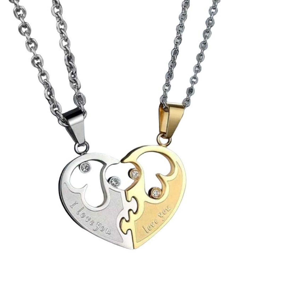 GENERICO - Set de Collares Corazones Novios Enamorados Novios Genieka