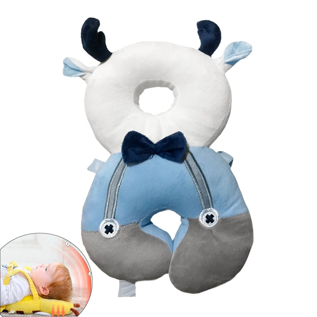 GENERICO - Protector anti caida reno celeste para bebe