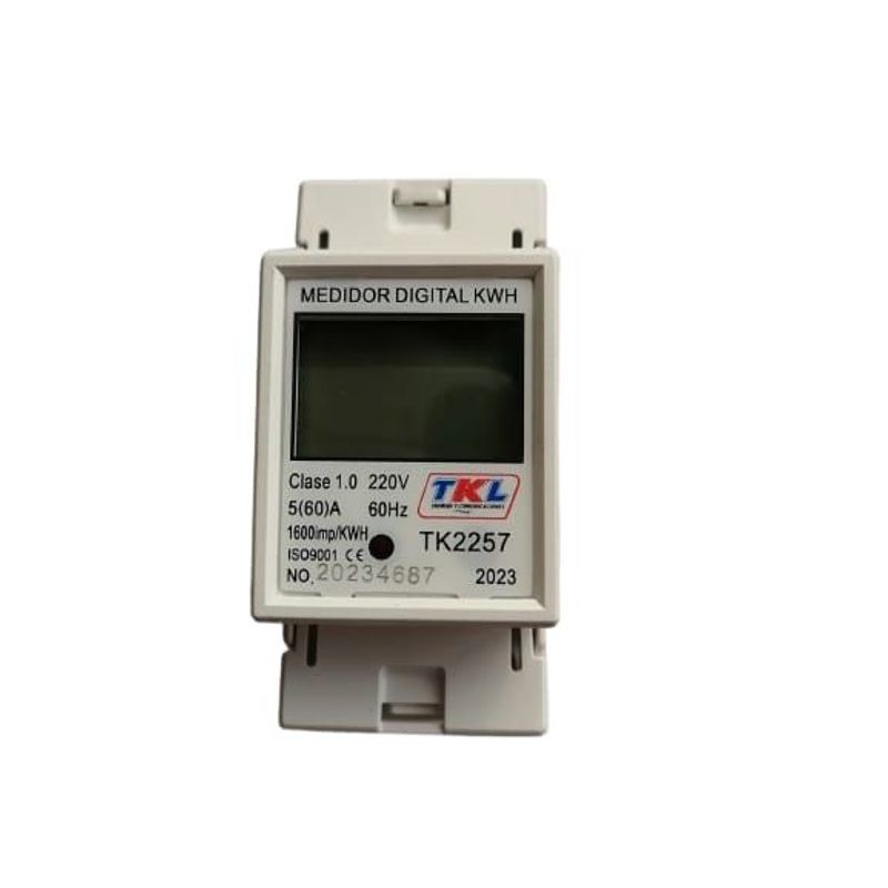 GENERICO - MEDIDOR DIGITAL MONOFASICO -  RIEL DIN TKL 60A