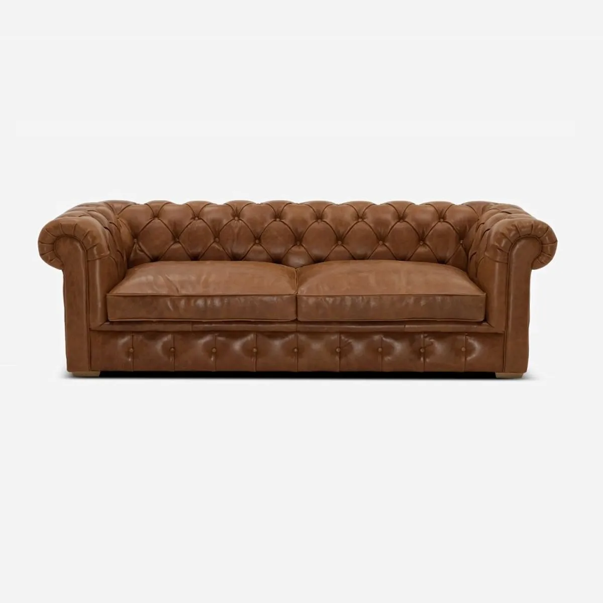 FABIANI HOME - Sofá modelo Chesterfield 3 Cuerpos Marrón Fabiani Home