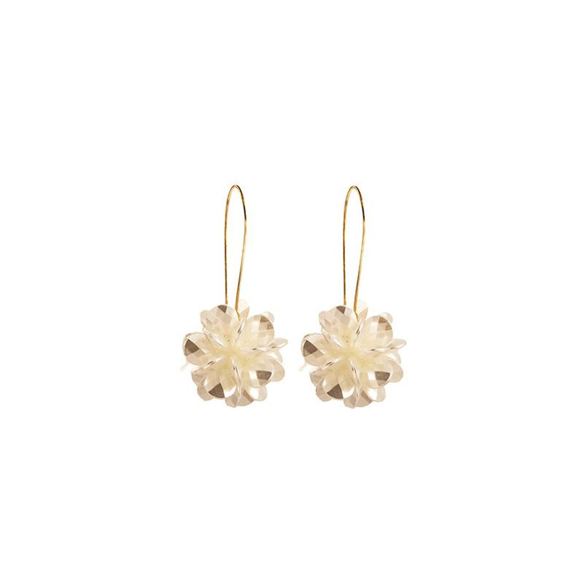VATYERTY - Aros de Racimo de Flores Blancas Bañados en Plata
