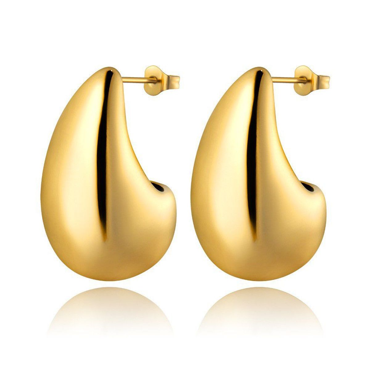 VATYERTY - Aros con forma de gota de agua bañados en oro