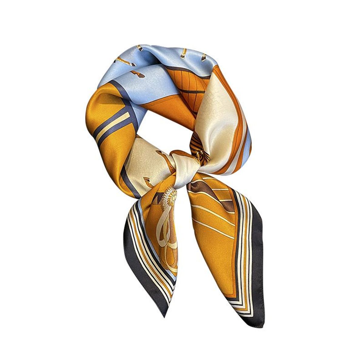 VATYERTY - Pañuelo Cuadrado Símil Seda  Elegante Estampado Caballos