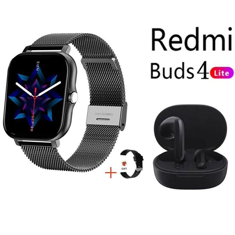 XIAOMI - Reloj inteligente Negro de 183 pulgadas + combo Redmi Buds4 Lite
