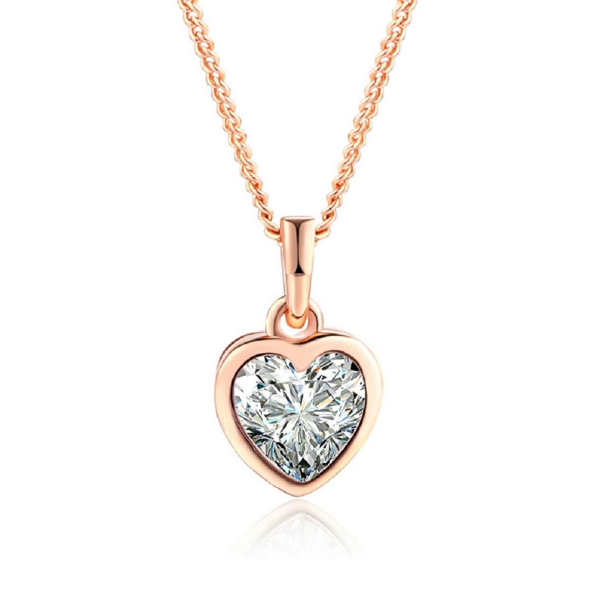 GENERICO - Collar Crystal Heart Enamorada Novia Regalo Dia de la Madre Genieka