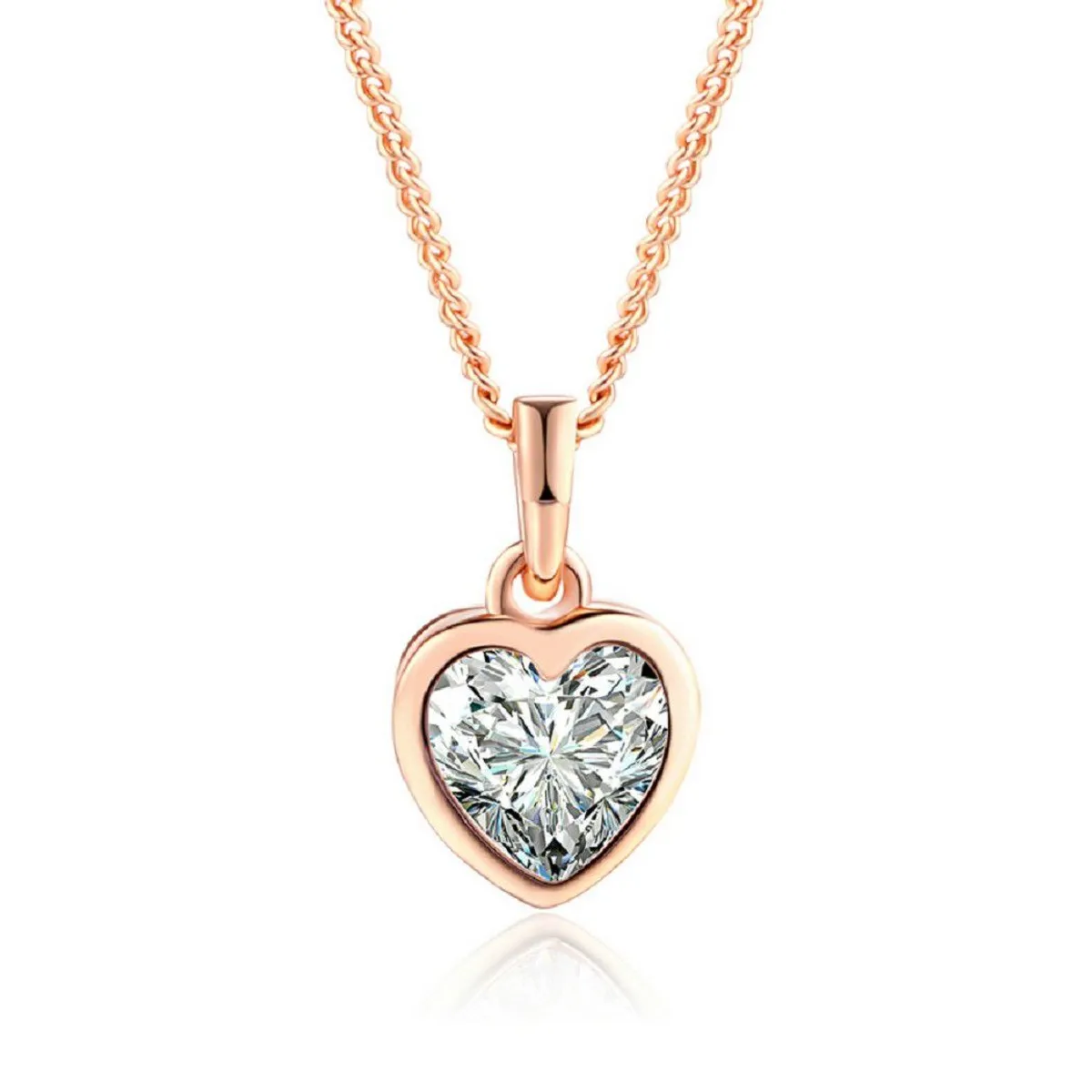 GENERICO - Collar Crystal Heart Enamorada Novia Regalo Navidad Año Nuevo Genieka