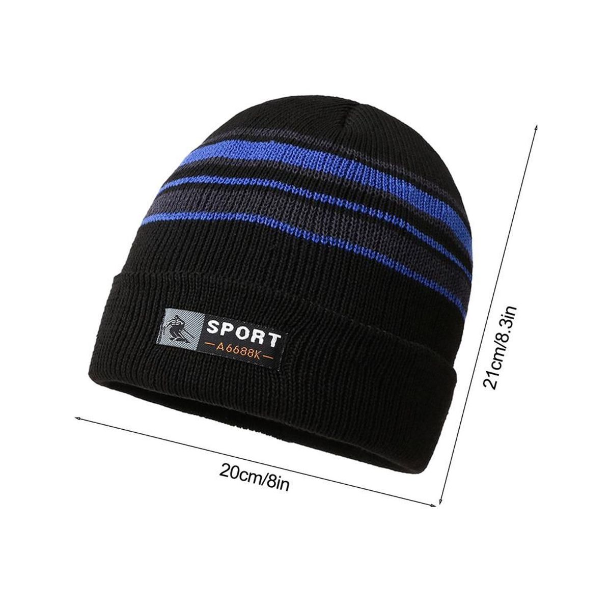 KAST PE - Beanie Chullo Esqui Sports con rayas - Azul