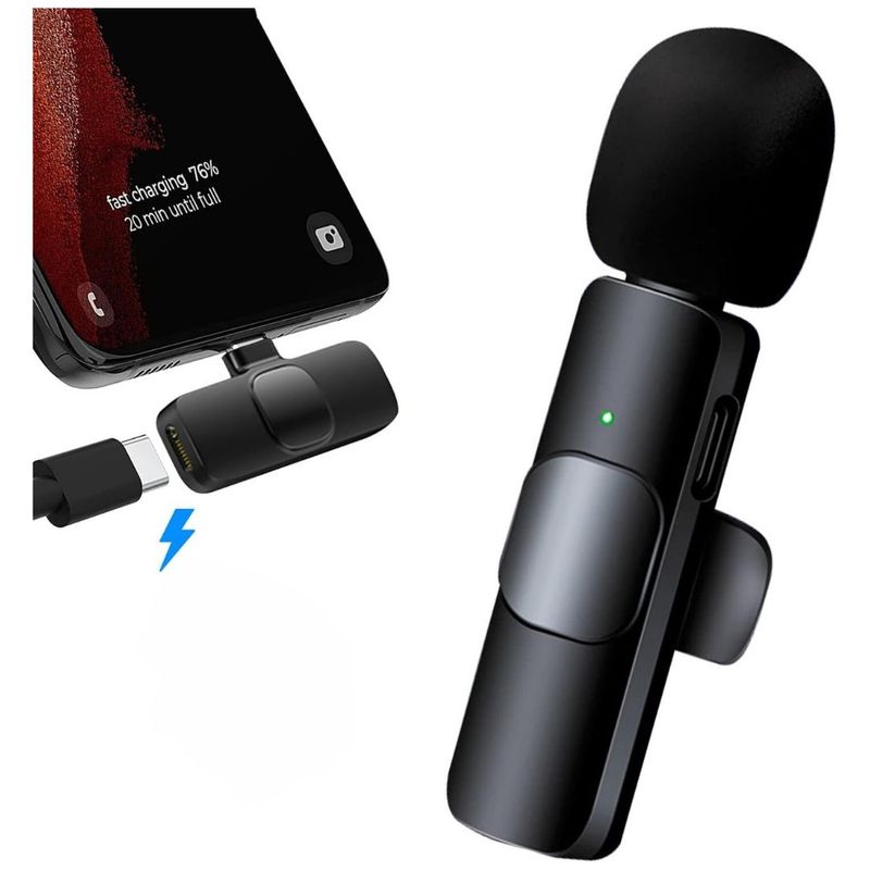 GENERICO - Microfono de solapa inalambrico tipo c para celular