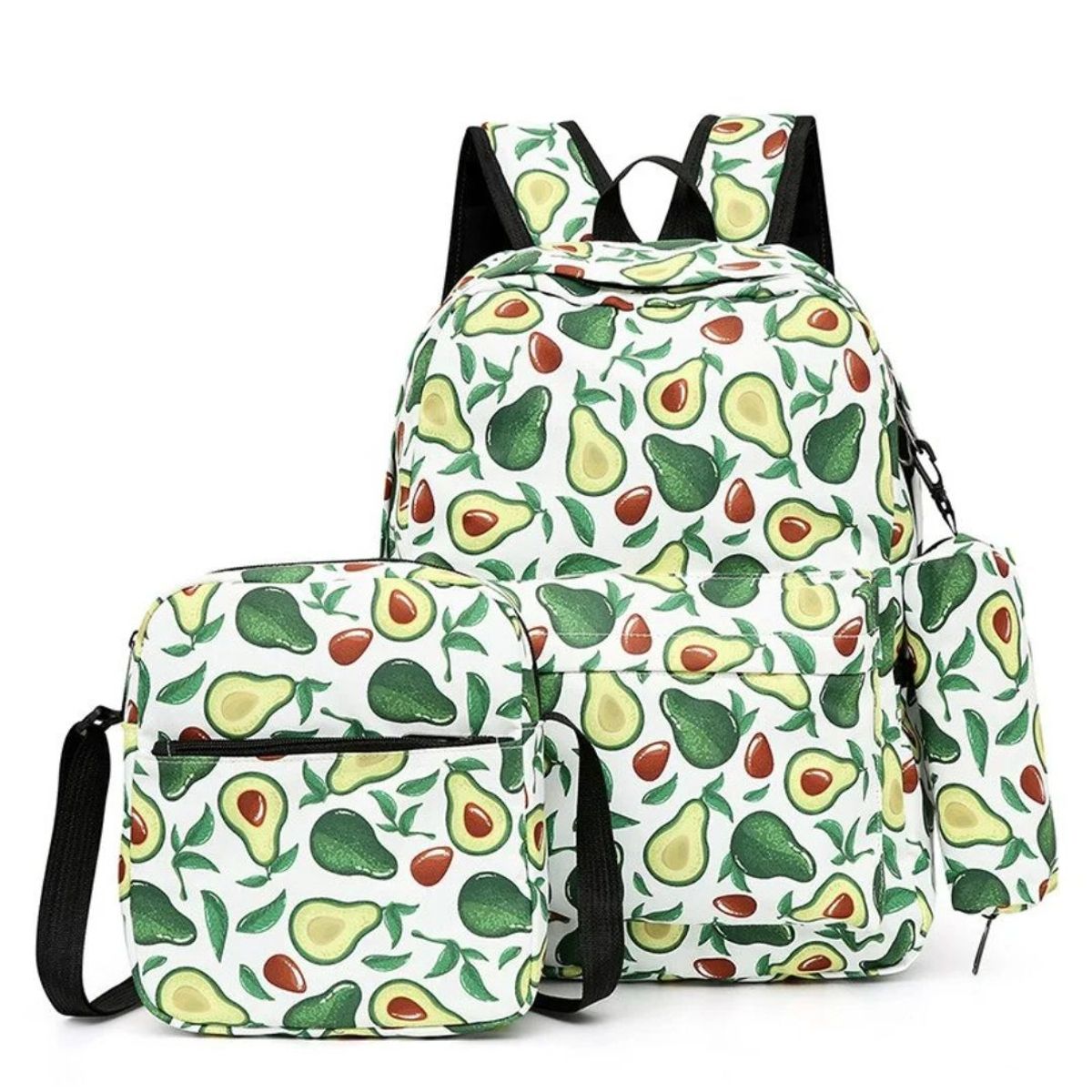 GENERICO - Juego de mochila para estudiante con diseño de palta - kit de 3 piezas