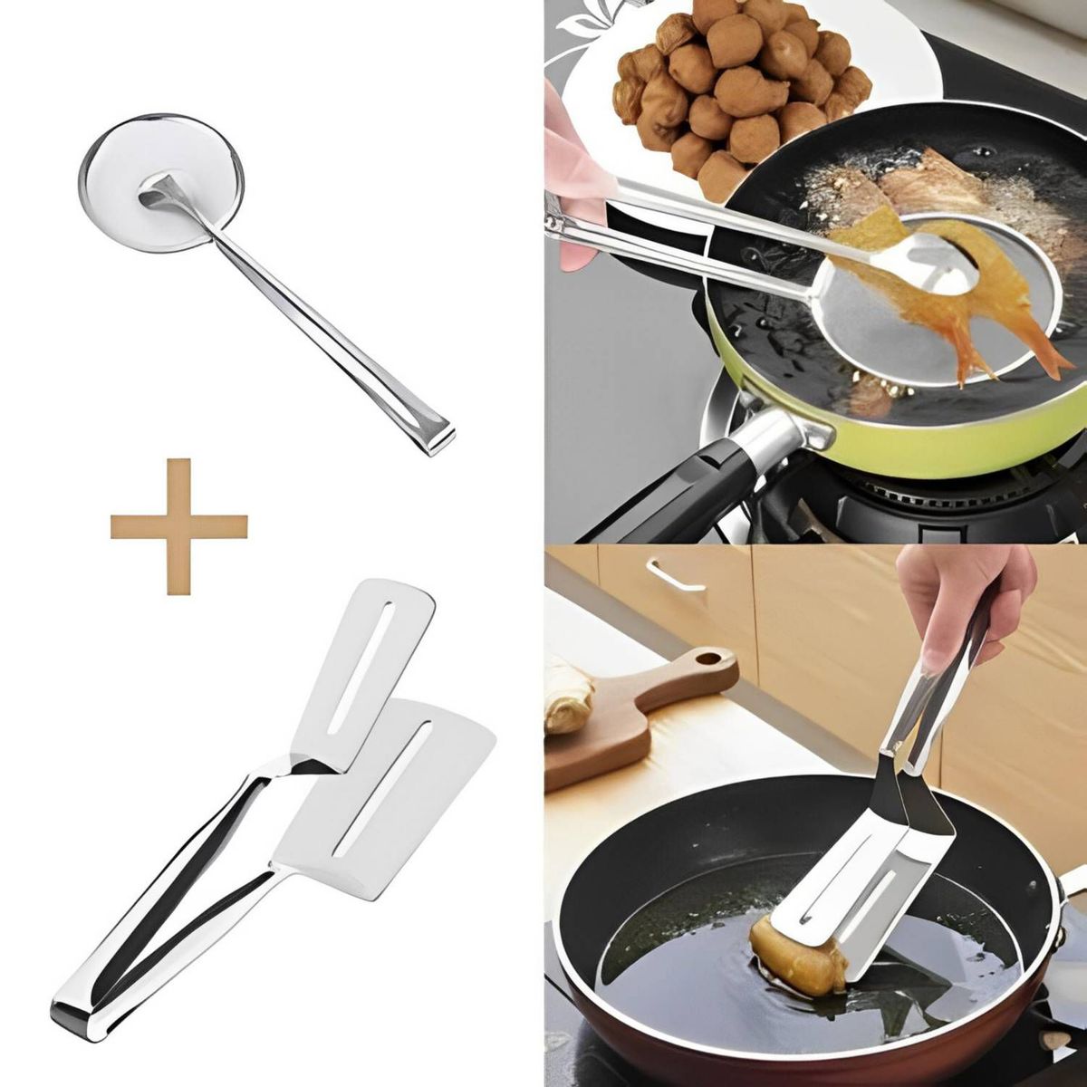 GENERICO - Pack de Espátula Pinza Espátula Pinza Colador
