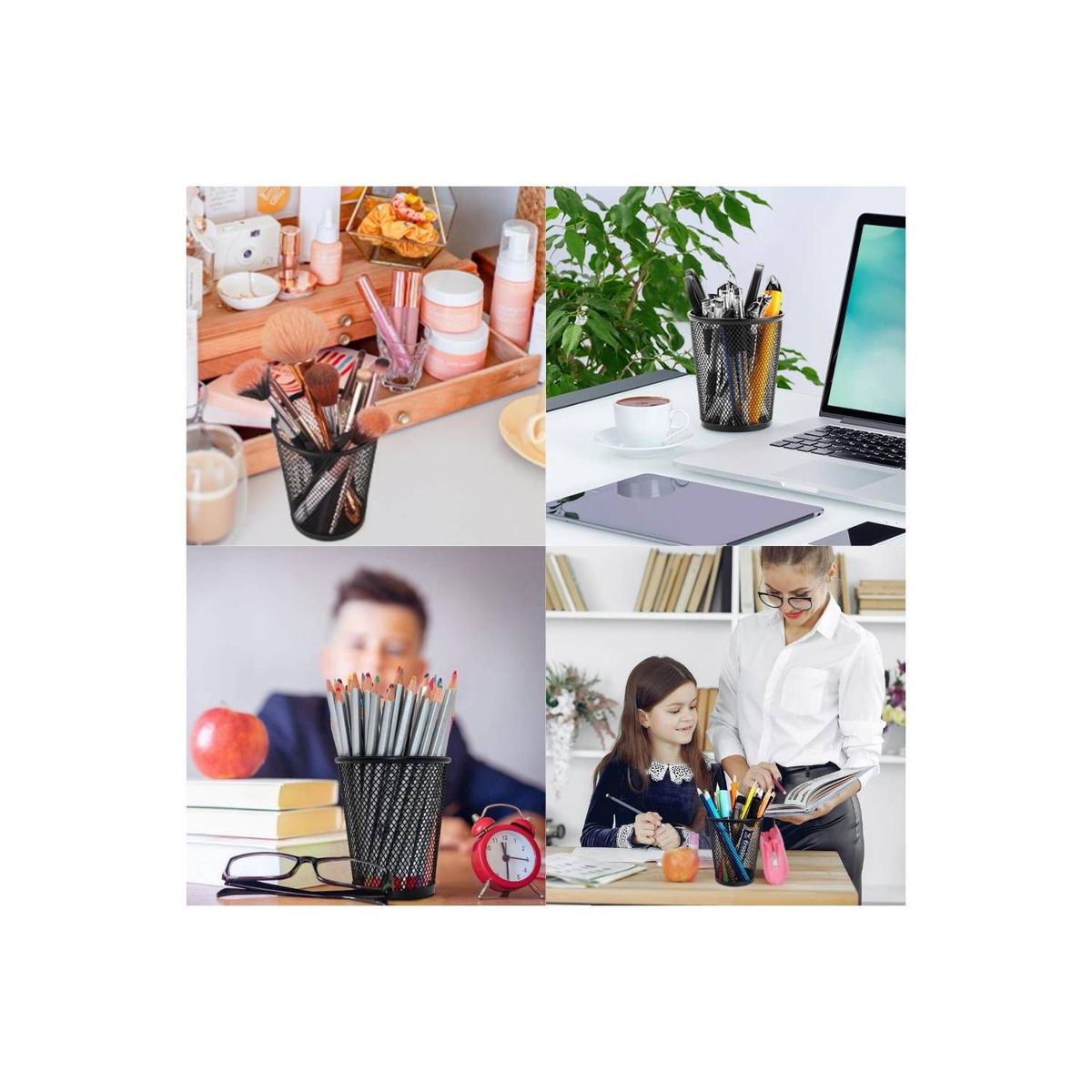 GENERICO - Organizador de Escritorio Oficina Porta Lapiceros Negro