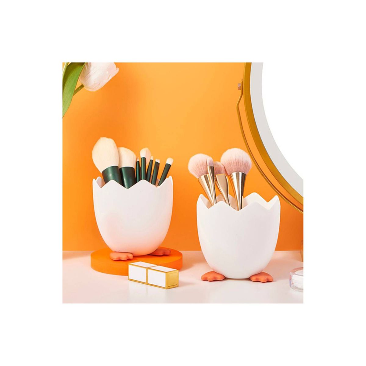 GENERICO - Organizador de Maquillaje Cosméticos Porta Brochas Huevito