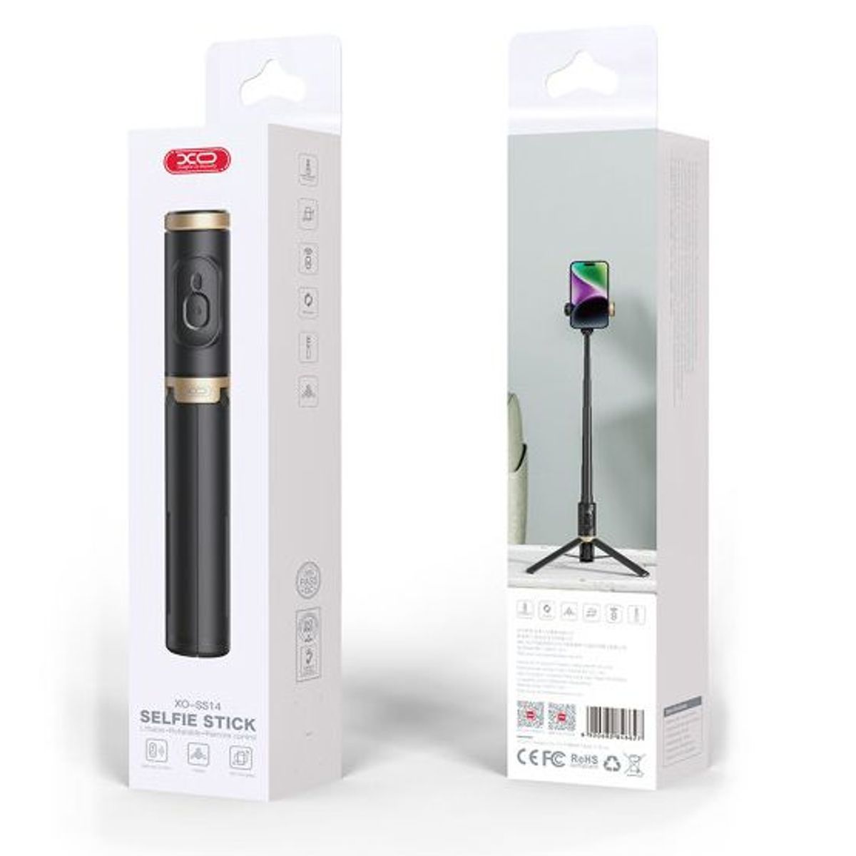 XO SIMPLE IS BEAUTY - Tripode y Palo Selfie Stick con Bluetooth XO-SS14 - Negro