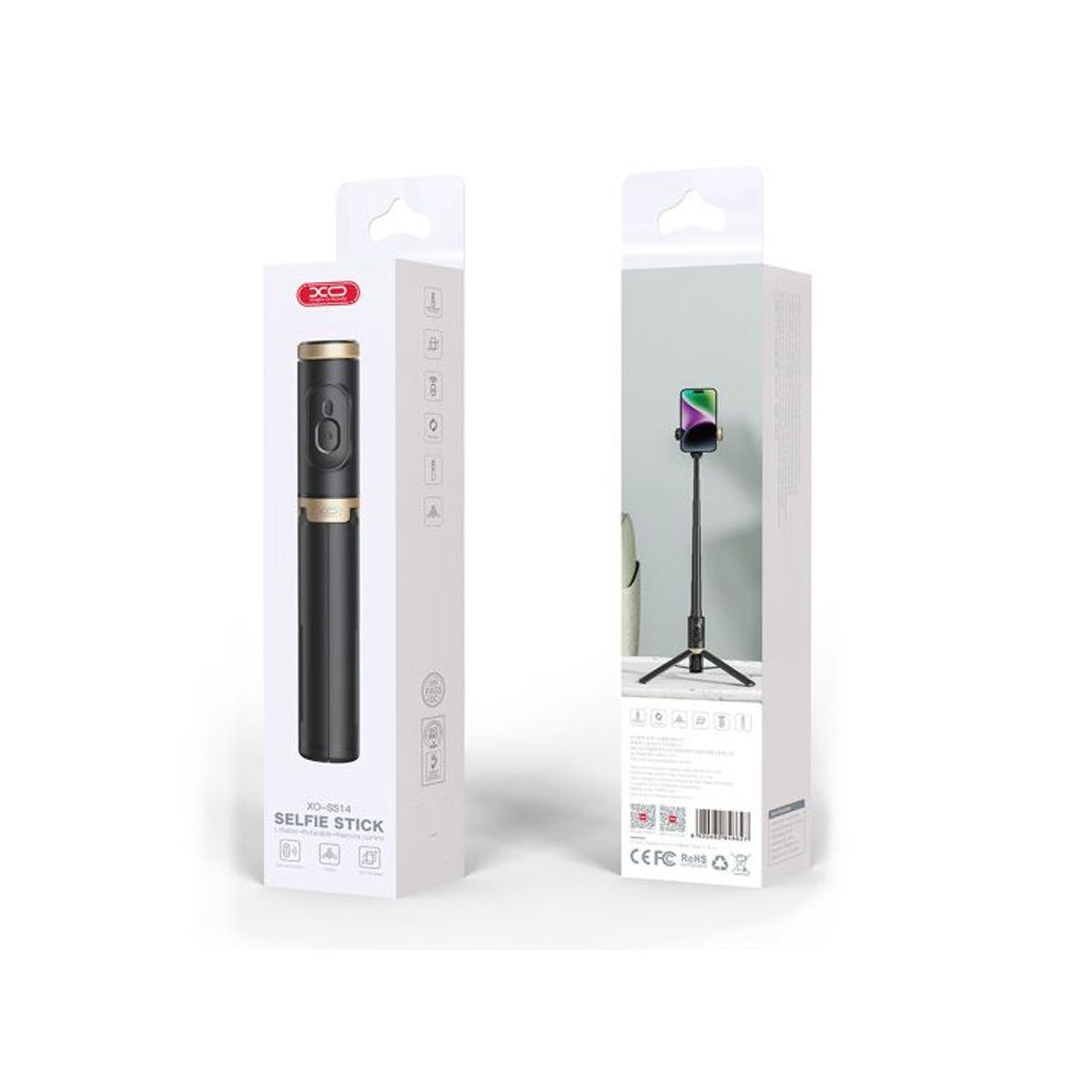 XO SIMPLE IS BEAUTY - Tripode y Palo Selfie Stick con Bluetooth XO-SS14 - Negro