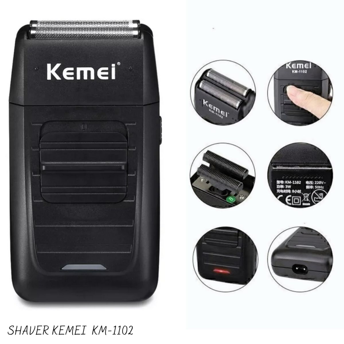 GENERICO - Afeitadora Shaver Kemei Recargable Multifunción KM-1102