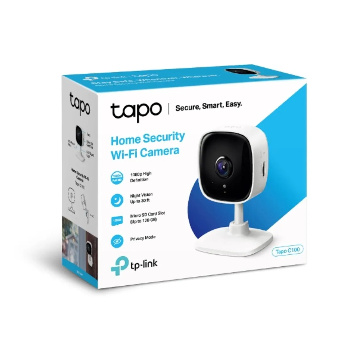Kit de 3 Cámara de Seguridad Tapo C100 + Micro SD 128 GB Full HD interior fijo Wi-Fi TpLink, marca TP LINK - Foto 2