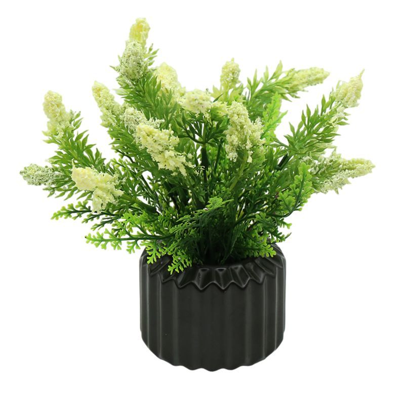 GENERICO - flores artificiales LAVANDA COLOR BLANCA con maceta