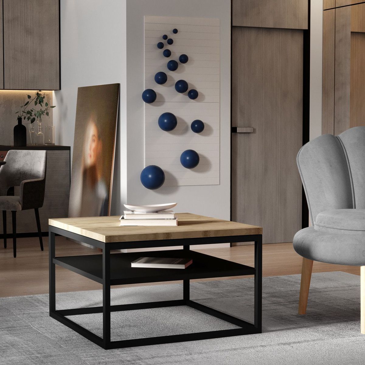 TU MESITA - Mesa de Centro Industrial Kenya color NegroDuna TU MESITA