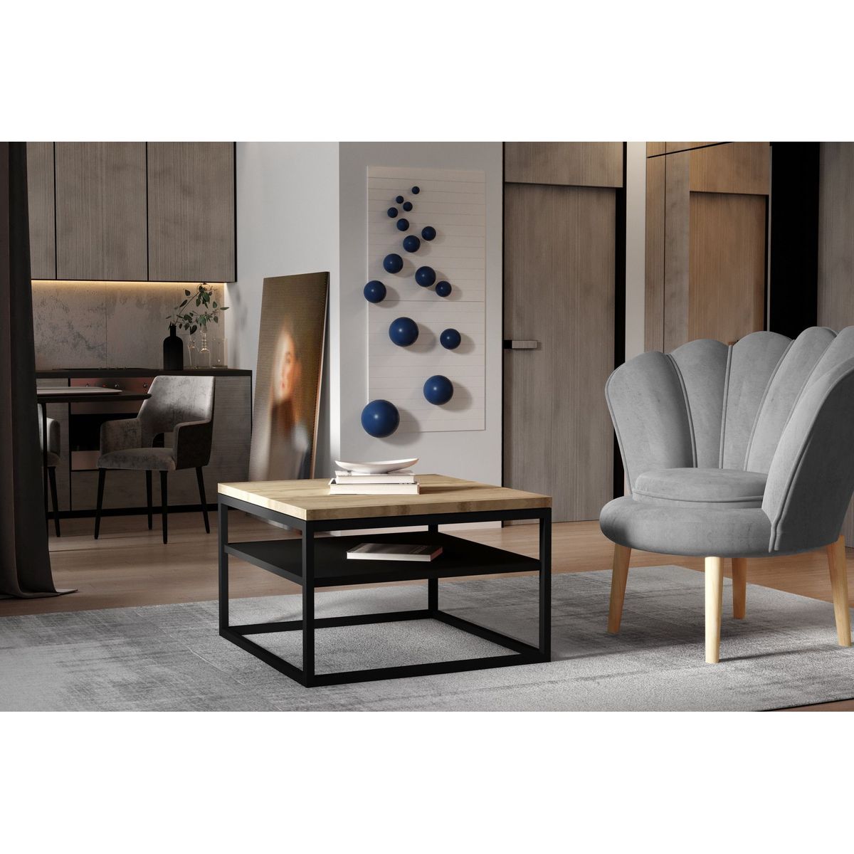 TU MESITA - Mesa de Centro Industrial Kenya color NegroDuna TU MESITA