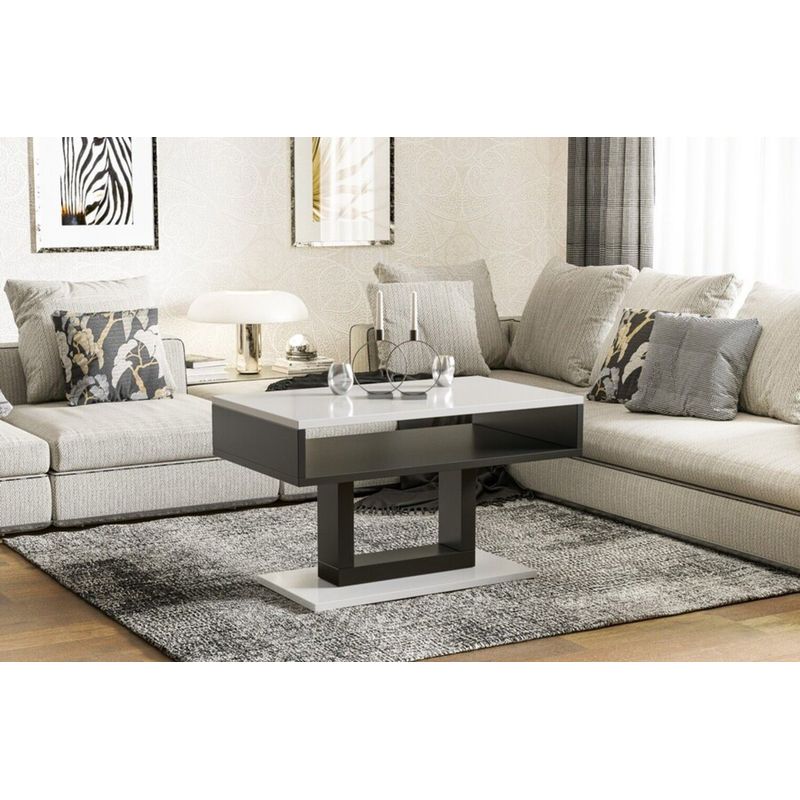 TU MESITA - Mesa de Centro Moderna Isidra color BlancoNegro TU MESITA