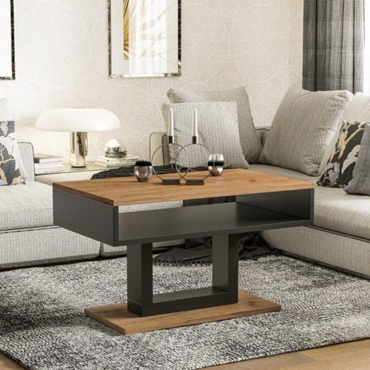 TU MESITA - Mesa de Centro Moderna Isidra color NegroDuna TU MESITA