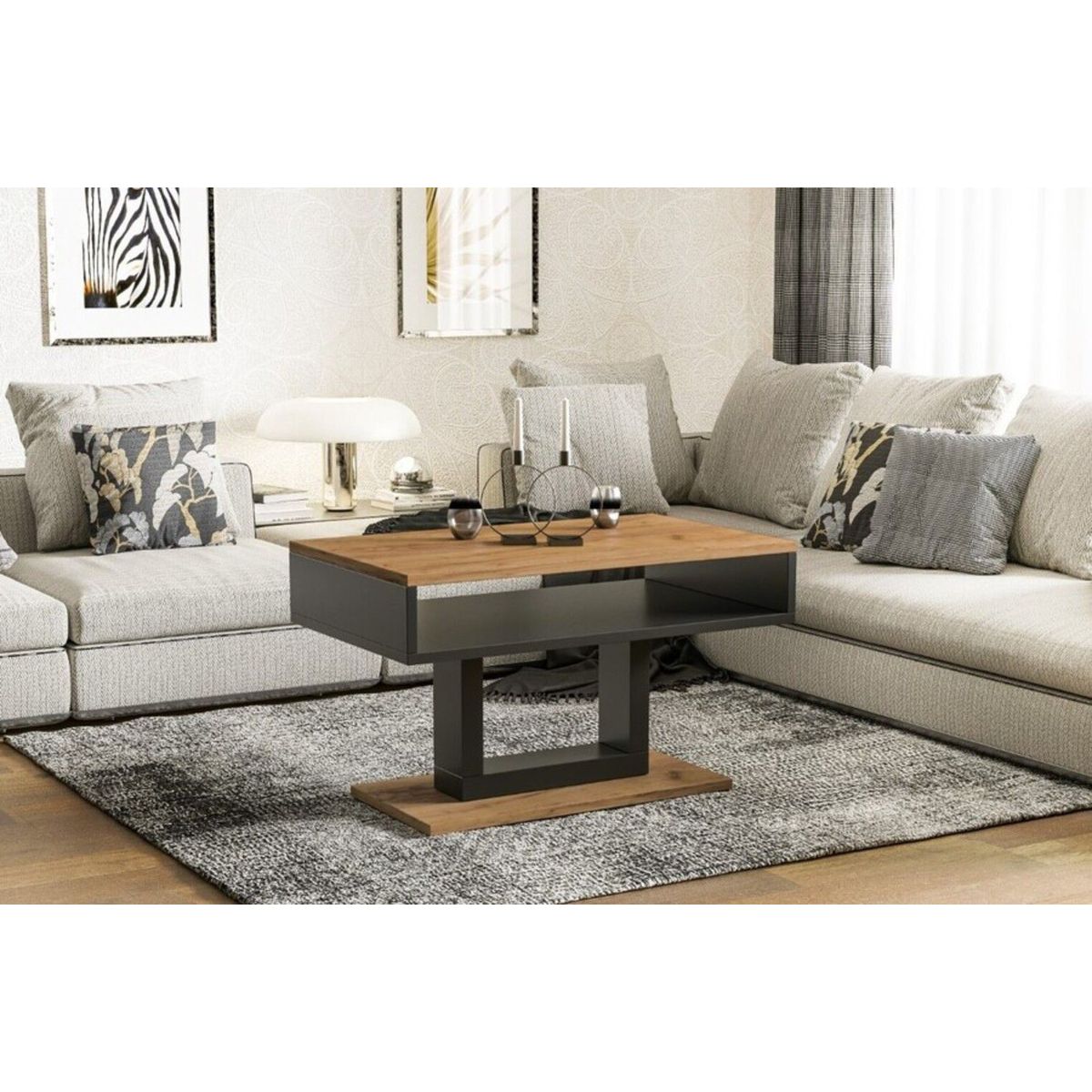 TU MESITA - Mesa de Centro Moderna Isidra color NegroDuna TU MESITA